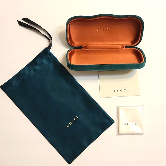 Authentic Gucci Black Blue Red Cream Stripe Logo Optical Frames - Picture 12 of 13